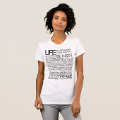 LIFE is te kort om ongelukkig te zijn T-shirt (Voorkant volledig)