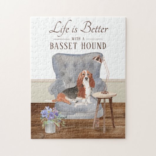 Life is With A Basset Hound Legpuzzel (Verticaal)