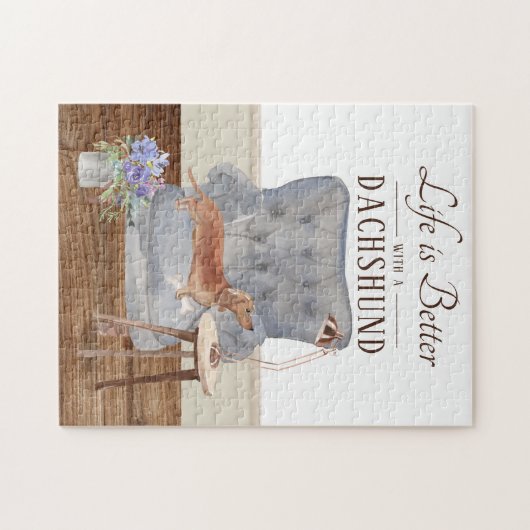 Life is With A Dachshund Jigsaw Puzzle Legpuzzel (Horizontaal)
