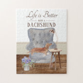 Life is With A Dachshund Jigsaw Puzzle Legpuzzel (Verticaal)