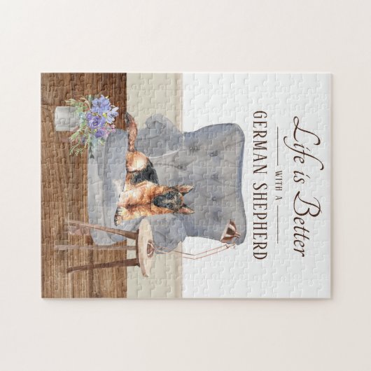 Life is With A German Shepherd Jigsaw Puzzle Legpuzzel (Horizontaal)