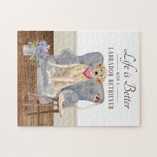 Life is With A Labrador Retriever. Legpuzzel (Horizontaal)
