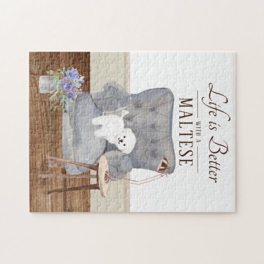 Life is With A Maltese Jigsaw Puzzle Legpuzzel (Horizontaal)