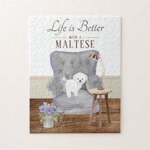 Life is With A Maltese Jigsaw Puzzle Legpuzzel
