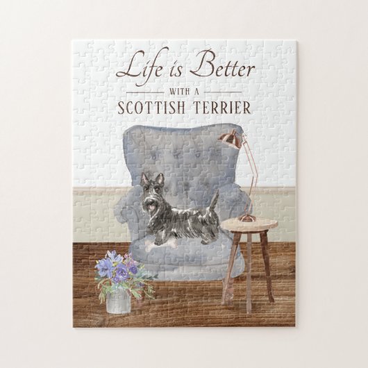 Life Is With A Scottish Terrier Jigsaw Puzzle Legpuzzel (Verticaal)