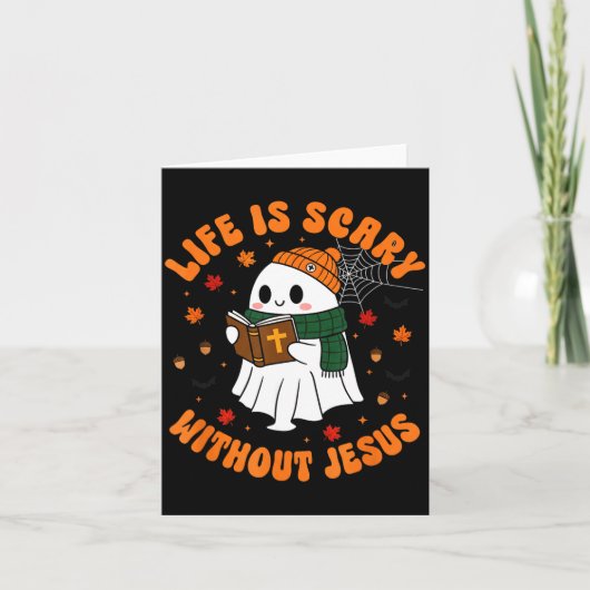 Life Is Y Without Jesus - Christian Halloween Kaart (Voorkant)