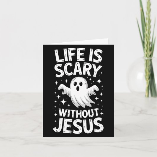 Life Is Y Without Jesus Shirt Christian Halloween  Kaart (Voorkant)