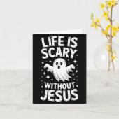 Life Is Y Without Jesus Shirt Christian Halloween  Kaart (Gele Bloem)