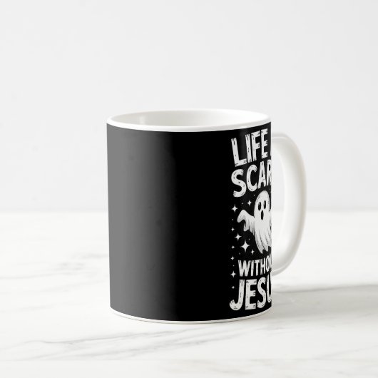 Life Is Y Without Jesus Shirt Christian Halloween Koffiemok (Voorkant rechts)