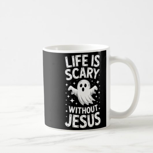 Life Is Y Without Jesus Shirt Christian Halloween  Koffiemok (Rechts)