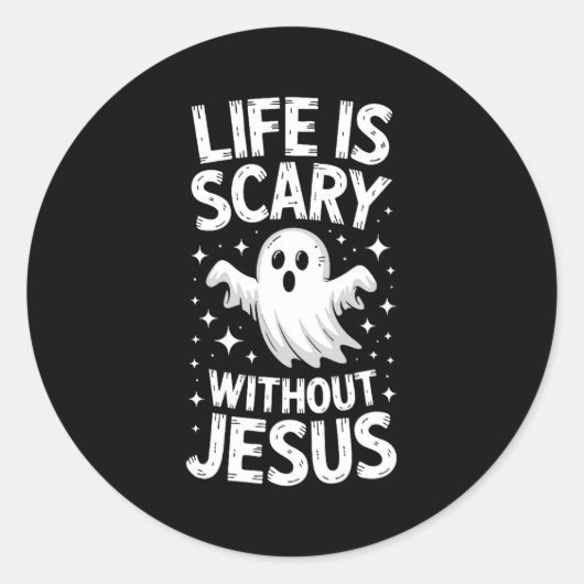 Life Is Y Without Jesus Shirt Christian Halloween  Ronde Sticker (Voorkant)