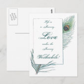 Life Journey Love Waardige Inspirerend Pauw Briefkaart (Voorkant / Achterkant)