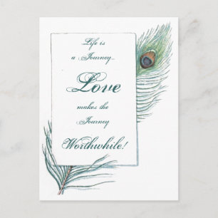 Life Journey Love Waardige Inspirerend Pauw Briefkaart