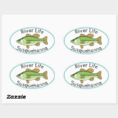 Life Largemouth Bass - Susquehanna Ovale Sticker (Vel)