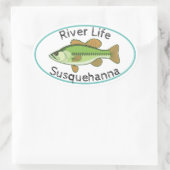 Life Largemouth Bass - Susquehanna Ovale Sticker (Tas)