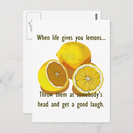 Life Lemons Dark Humor Funny Yellow Fruit Briefkaart (Voorkant / Achterkant)