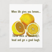 Life Lemons Dark Humor Funny Yellow Fruit Briefkaart (Voorkant)