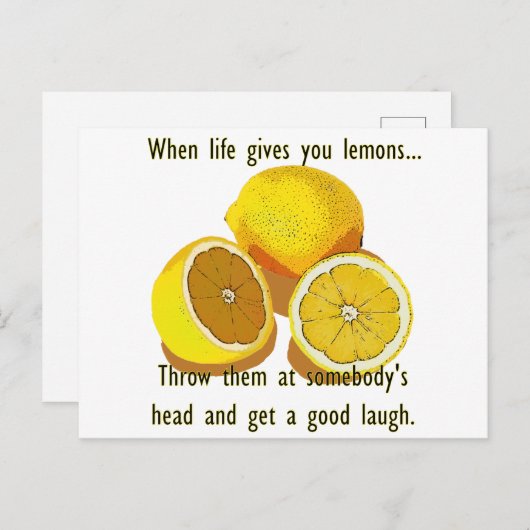 Life Lemons Dark Humor Funny Yellow Fruit Briefkaart (Voorkant / Achterkant)