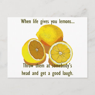 Life Lemons Dark Humor Funny Yellow Fruit Briefkaart