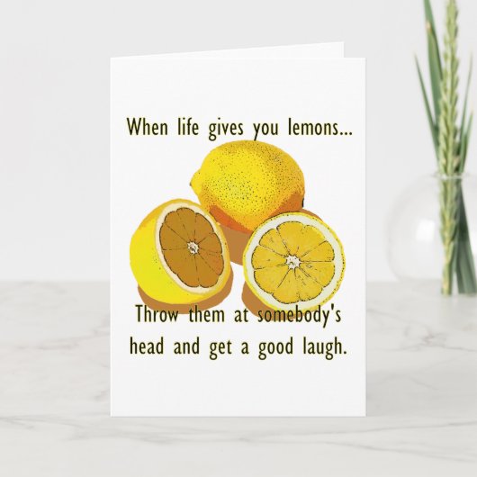 Life Lemons Dark Humor Funny Yellow Fruit Kaart (Voorkant)
