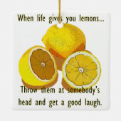 Life Lemons Dark Humor Funny Yellow Fruit Keramisch Ornament (Achterkant)