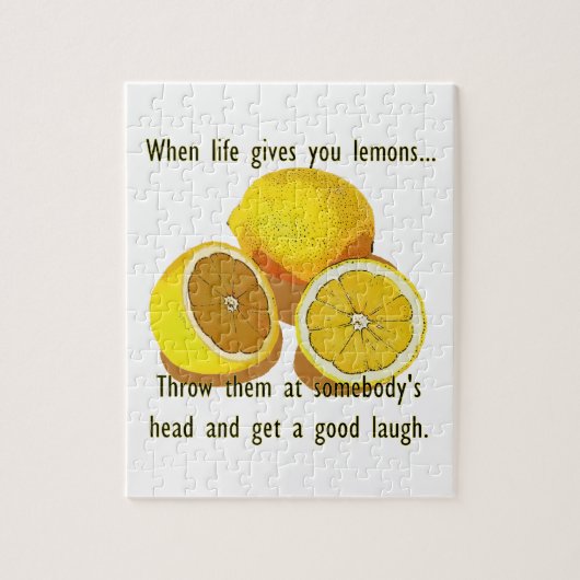Life Lemons Dark Humor Funny Yellow Fruit Legpuzzel (Verticaal)
