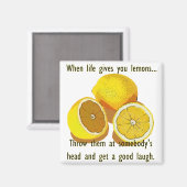 Life Lemons Dark Humor Funny Yellow Fruit Magneet (Voorkant / Achterkant)