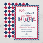 Life Liberty 4th of July Patriottische BBQ Vuurwer Kaart (Voorkant / Achterkant)