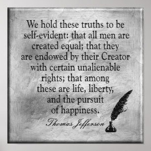 Life Liberty Happiness - Jefferson quote - print