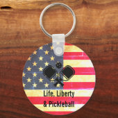 Life Liberty & Pickleball Patriotic Sleutelhanger (Achterkant)