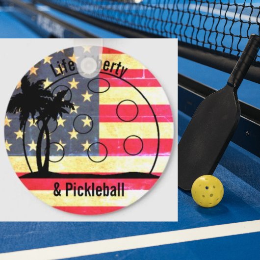 Life Liberty & Pickleball USA Sleutelhanger