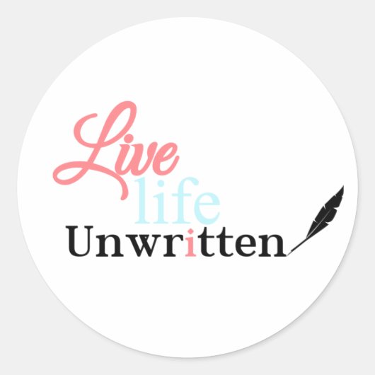 Life Life Ongeschreven Sticker (Voorkant)