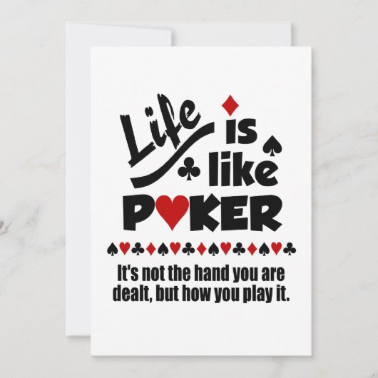 Life like Poker-uitnodiging Kaart (Voorkant)