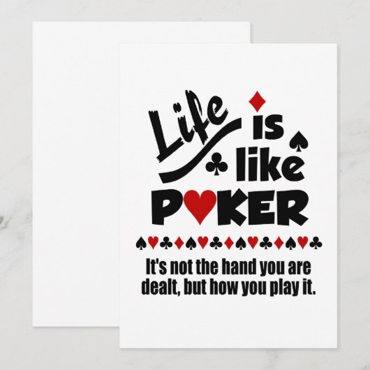 Life like Poker-uitnodiging Kaart (Voorkant / Achterkant)