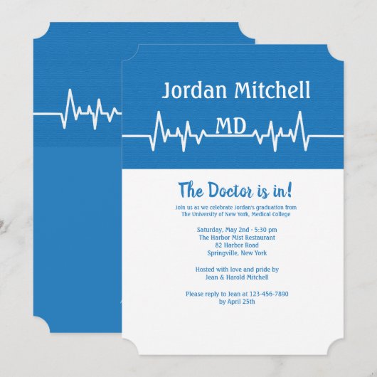 Life Line Medical Afstuderen Uitnodiging (Voorkant / Achterkant)