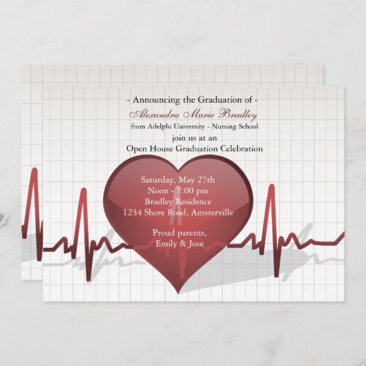 Life Line Medical Afstuderen Uitnodiging (Voorkant / Achterkant)