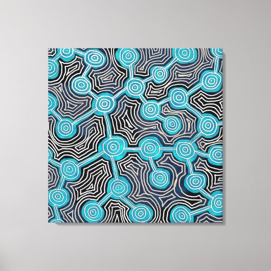 Life Lines Aboriginal style abstract patroon Canvas Afdruk (Voorkant)