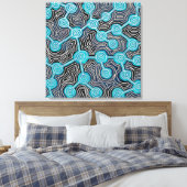 Life Lines Aboriginal style abstract patroon Canvas Afdruk (Insitu (Slaapkamer))