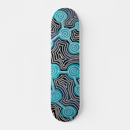 Life Lines Aboriginal style abstract patroon Persoonlijk Skateboard (Voorkant)