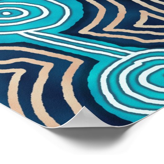 Life Lines Aboriginal style abstract patroon Poster (Hoek)