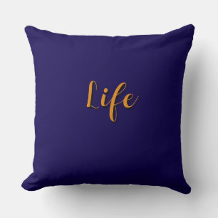 Life Logo Dk Blauw Kussen