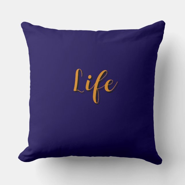 Life Logo Dk Blauw     Kussen (Voorkant)