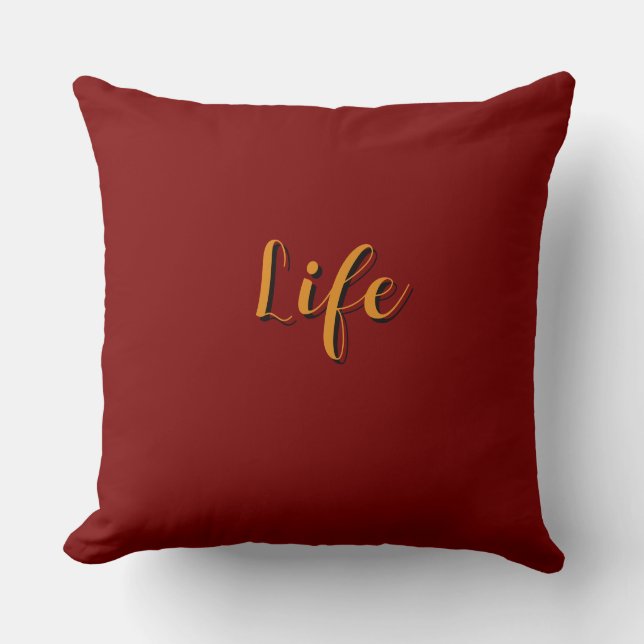  Life Logo Dk Red      Kussen (Voorkant)