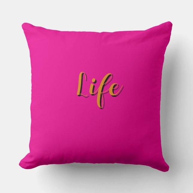  Life Logo Hot Pink    Kussen (Voorkant)