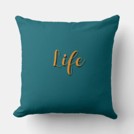 Life Logo Teal Kussen