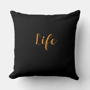 Life Logo Zwart Kussen