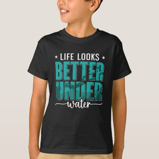 Life Looks Better Under Water Freediving Freediver T-shirt (Voorkant)