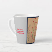 Life mantra en bloemen latte mok (Linkerhoek)