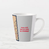 Life mantra en bloemen latte mok (Rechts)