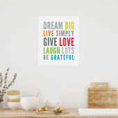 LIFE MANTRA positieve coole typografie heldere kle Poster (Keuken)
